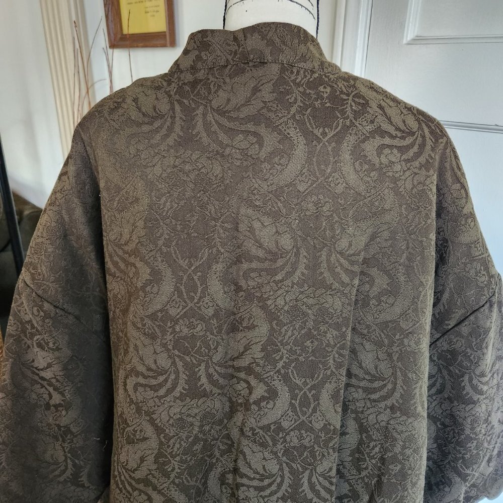 Vintage Oriental Heavily Quilted Embroidered Coat Sz L - Picture 8 of 13